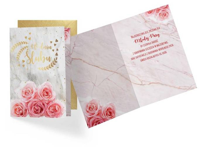 Kartka okolicznościowa W Dniu Ślubu RÓŻE