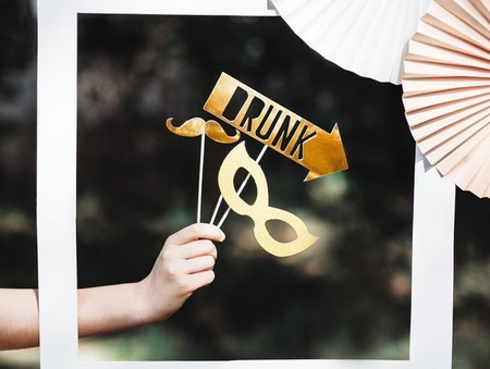 Foto rekwizyty Bal Sylwester Let's Celebrate złote 8 szt