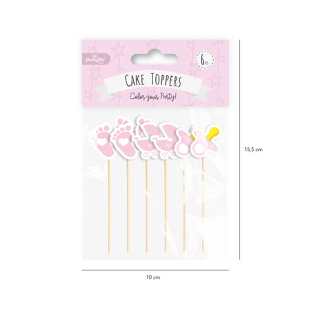 Pikkery Toppery na tort Baby Shower 6 szt. kolor do wyboru
