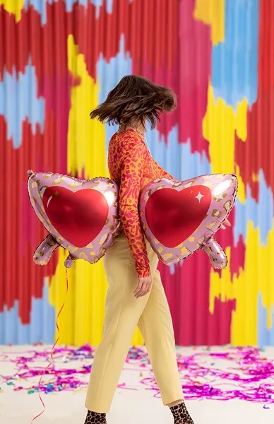 Balon foliowy okulary serca na Walentynki 115,5 x 52 cm