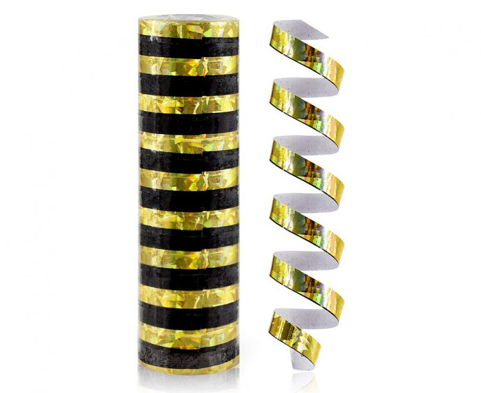 Serpentyna holograficzna CZARNO ZŁOTA 4m