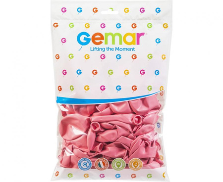 Balon Gemar jednokolorowy 12 cali 100 szt różowy delikatny