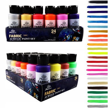 Zestaw farb do tkanin jasnych i ciemnych 24x59 ml