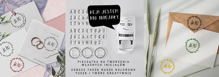 Pieczątka samotuszująca NIO Inicjały - ślubne