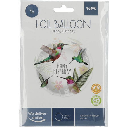 Balon foliowy Happy Birthday Koliber 45 cm