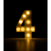 Świecąca Cyfra LED "4" Light Letter, drewniana biała 17x12 cm