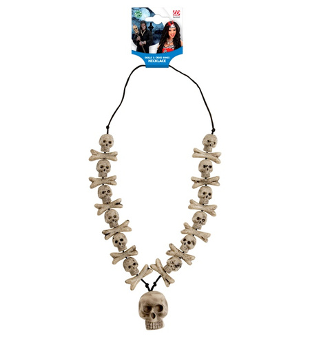 Naszyjnik czaszki i kości na Halloween