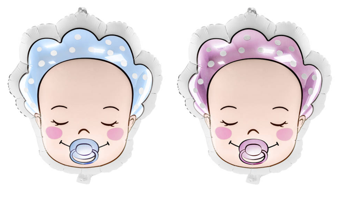 Bobas Niemowlak chłopiec lub dziewczynka balon foliowy główka 40 x 45 cm