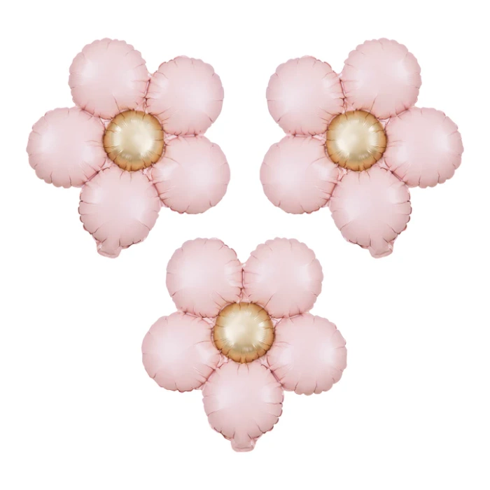 Balon foliowy Kwiat różowy matowy do girland 45 cm 3 szt.