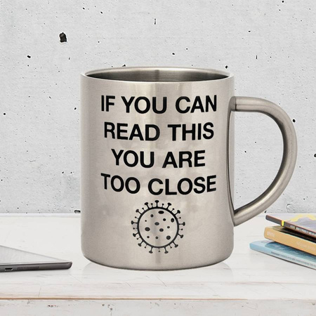 COVID-19 Metalowy kubek SOCIAL DISTANCE