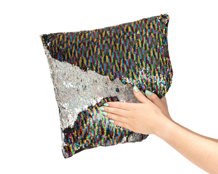 Poduszka z cekinami - KWADRATOWA