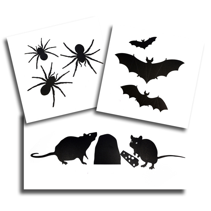 Dekoracje samoprzylepne na Halloween mix 12 szt.