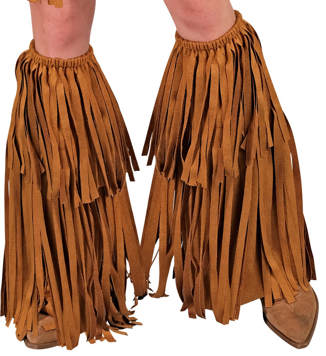 Nakładki na buty frędzle brązowe Indianin, Hipis