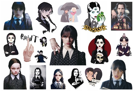 Tatuaże zmywalne wodne z serialu WEDNESDAY Addams