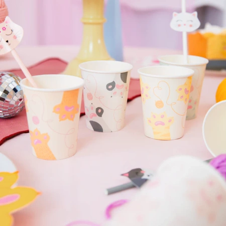 Kubki papierowe Kotki łapki 220 ml 6 szt.