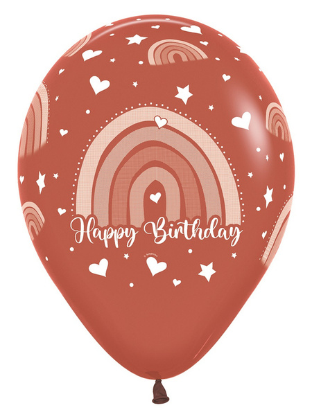 Balon Sempertex Boho Rainbow Happy Birthday 12 cali 1 szt. mix