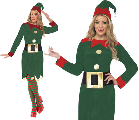ELF damski zielony strój dla dorosłych