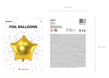 Gwiazdka duża - balon foliowy 70 cm różne kolory