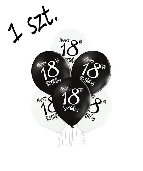 Balony Happy 18th Birthday Osiemnastka 12 cali 1 szt.