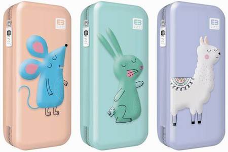 Piórnik szkolny jednokomorowy 3D pastel