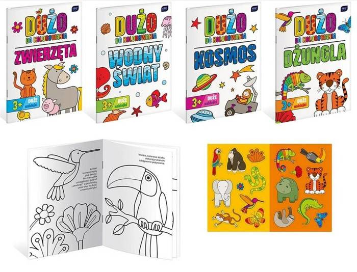 Kolorowanka z naklejkami A4 mix