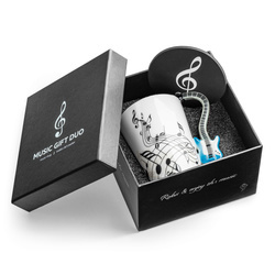 Zestaw muzyka duo - Kubek GITARA ELEKTRYCZNA NIEBIESKA + podkładka