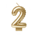 Świeczka urodzinowa cyfra 2 jak balon foliowy złota