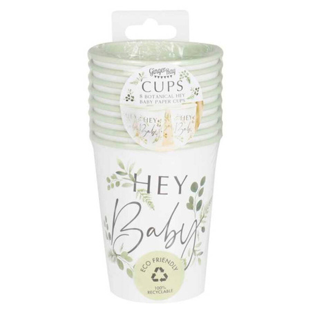 Kubek kubeczek papierowy Hey Baby 8 szt. 266 ml seria Botanical