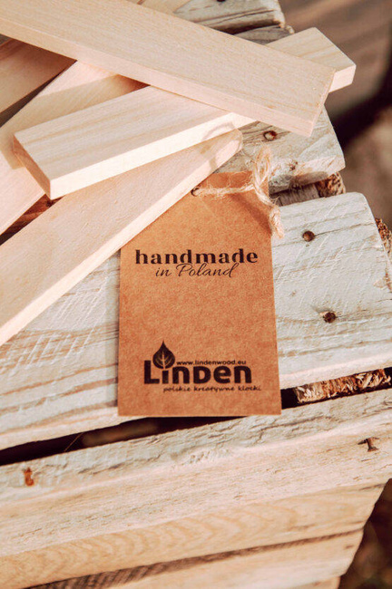 Klocki drewniane Linden, zestaw 400 szt. w worku żeglarskim