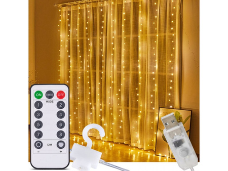 Girlanda lampki Świąteczne kurtyna 300 LED 3x3m