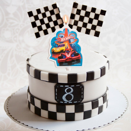 Świeczka urodzinowa na tort Hot Wheels 7,5 cm
