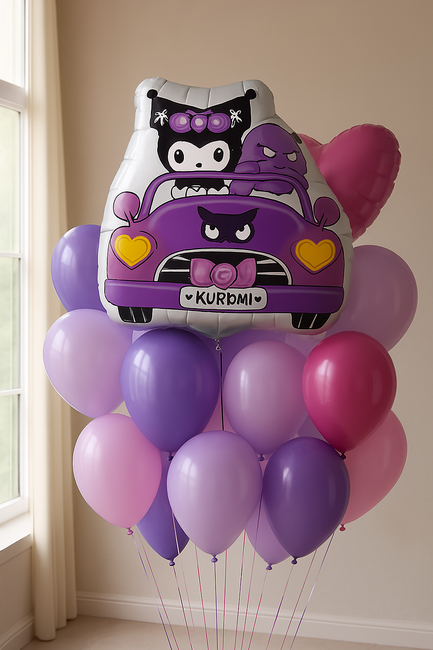 Balon foliowy KUROMI w samochodzie 47x48 cm