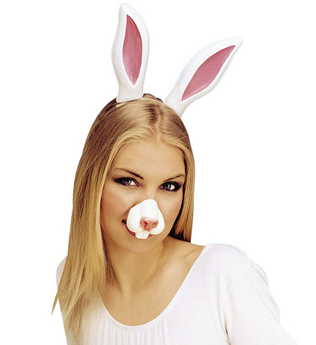 Opaska uszy Królika króliczka biało różowe