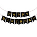 Baner girlanda CZARNY "Happy Birthday" złoty napis