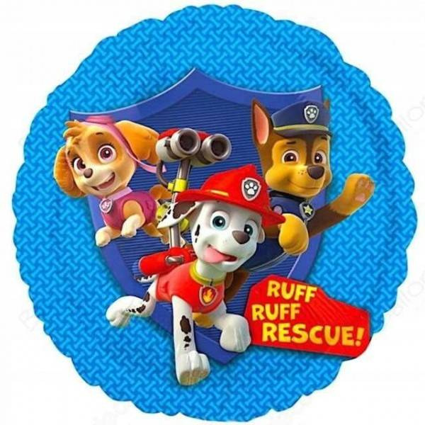 Psi Patrol okrągły balon foliowy niebieski 45 cm