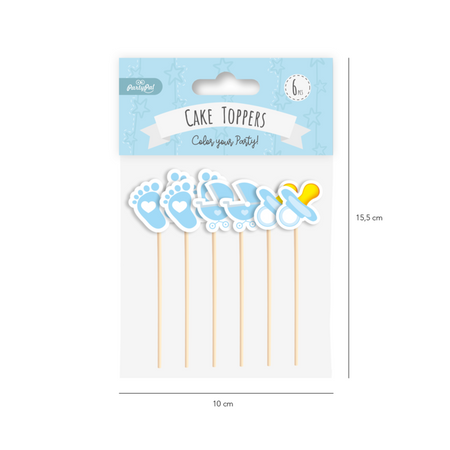 Pikkery Toppery na tort Baby Shower 6 szt. kolor do wyboru