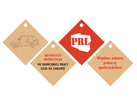 Zawieszki na butelki z wstążeczką PRL 12 szt.