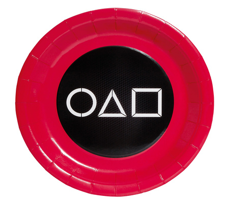 Talerzyki papierowe Squid Game 23 cm 6 szt.