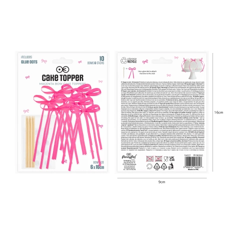 Pikkery Toppery kokardki ciemnoróżowe 10 szt.