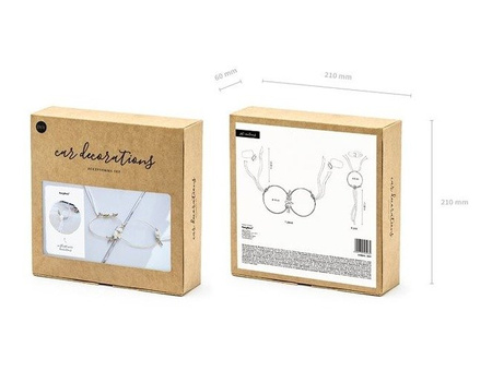 Zestaw rattanowych dekoracji samochodowych biały