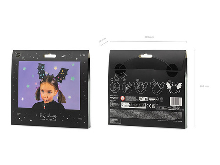 Opaski dla dzieci Nietoperz czarne w gwiazdki 4 szt.