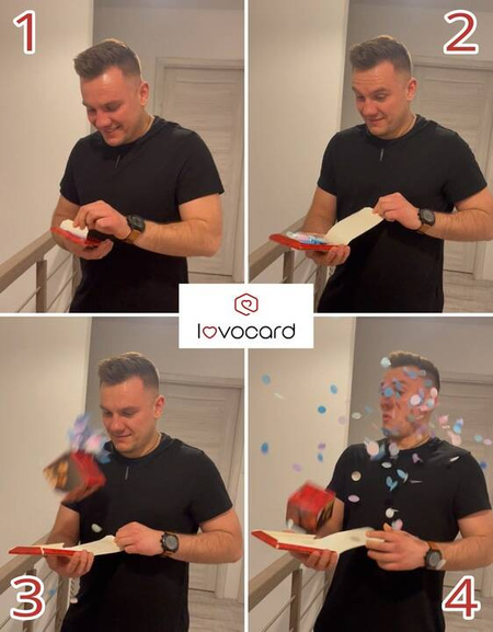 Kartka urodzinowa wybuchająca konfetti - Happy Birthday słodycze