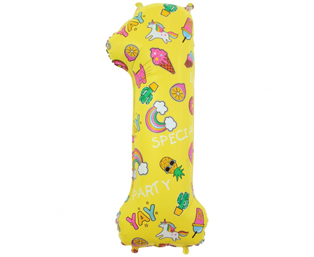 BALON foliowy CYFRA obrazki Dla Dziecka 78 cm