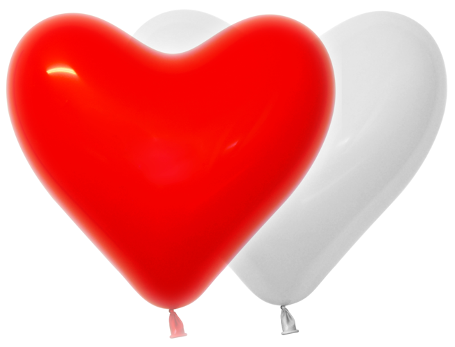 Balony SERCE 12'' Sempertex 50 szt Mix Biało-czerwony