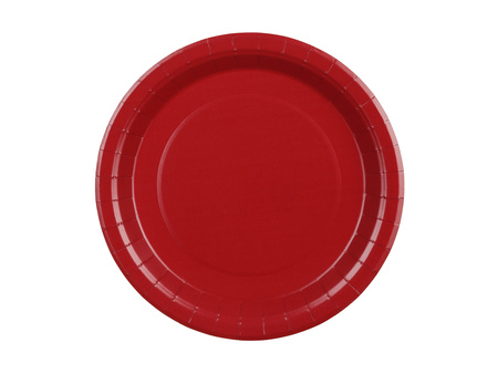 Talerzyki papierowe ciemny czerwony 23 cm, 6 szt. PartyDeco