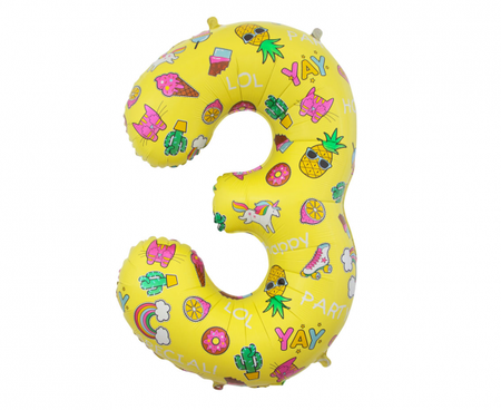 BALON foliowy CYFRA obrazki Dla Dziecka 78 cm