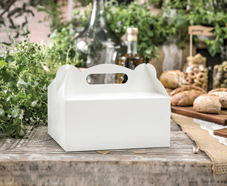 Pudełka na ciasto białe gładkie 19x14x9 cm 10 szt.