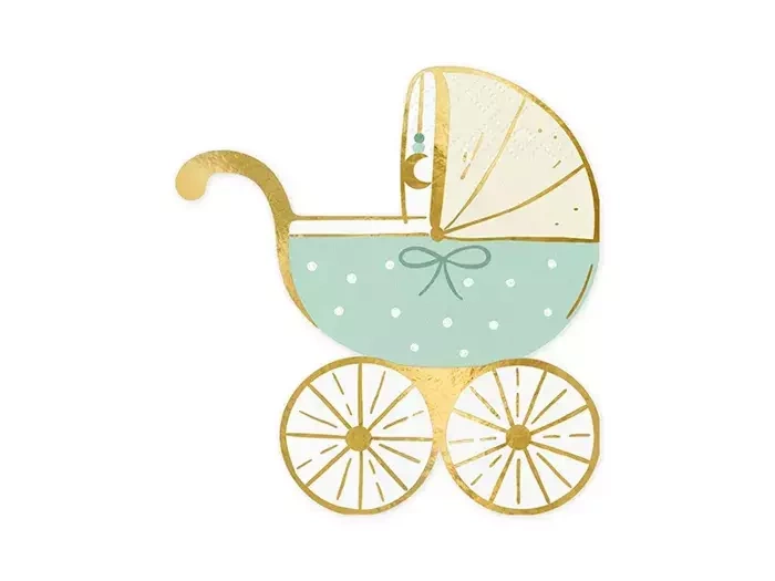 Serwetki WÓZECZEK niebieski baby shower 14 x 15 cm 20 szt.