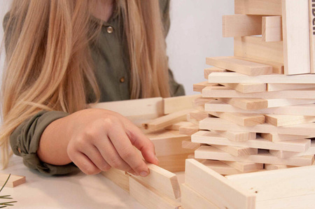 Klocki drewniane Linden, zestaw 400 szt. w worku żeglarskim