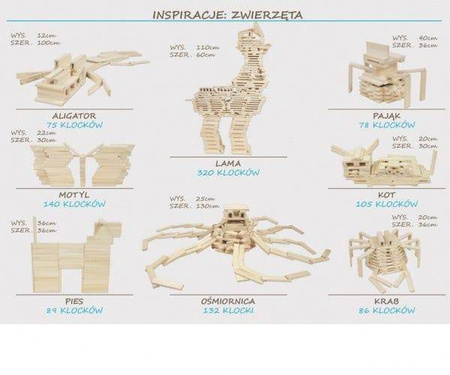 Klocki drewniane Linden, zestaw 1000 szt. w kartonie